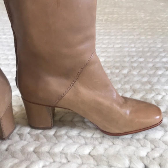 Anthropologie tan nude leather knee high boots - Picture 2 of 7